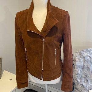 Woman’s suede bomber jacket